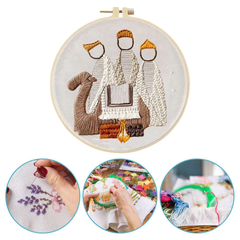 Birth King - DIY Embroidery Cross Stitch Kit with Pattern Cotton Threads Needles Hoop 25x25CM/9.84x9.84in