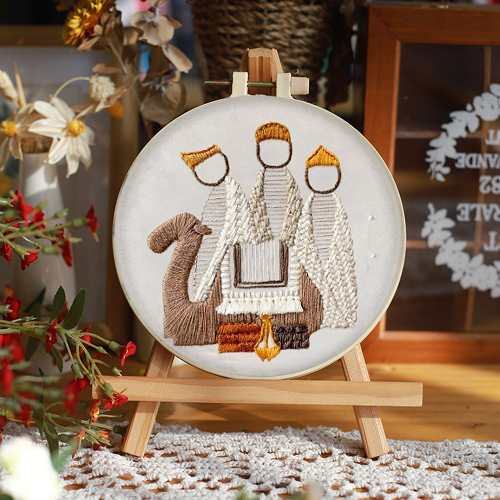 Birth King - DIY Embroidery Cross Stitch Kit with Pattern Cotton Threads Needles Hoop 25x25CM/9.84x9.84in