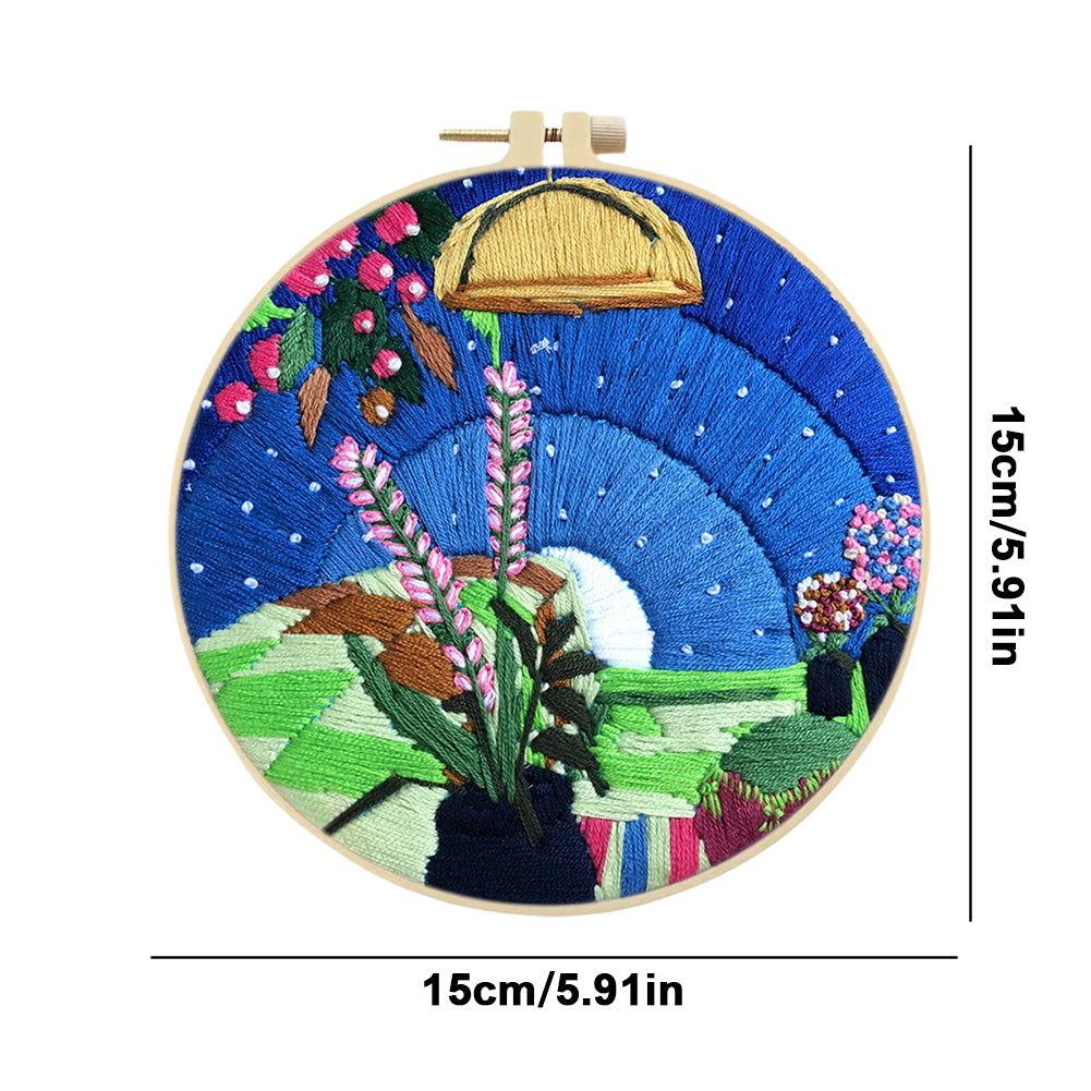 The Borrowers - DIY Embroidery Cross Stitch Kit with Pattern Cotton Threads Needles Hoop 25x25CM/9.84x9.84in