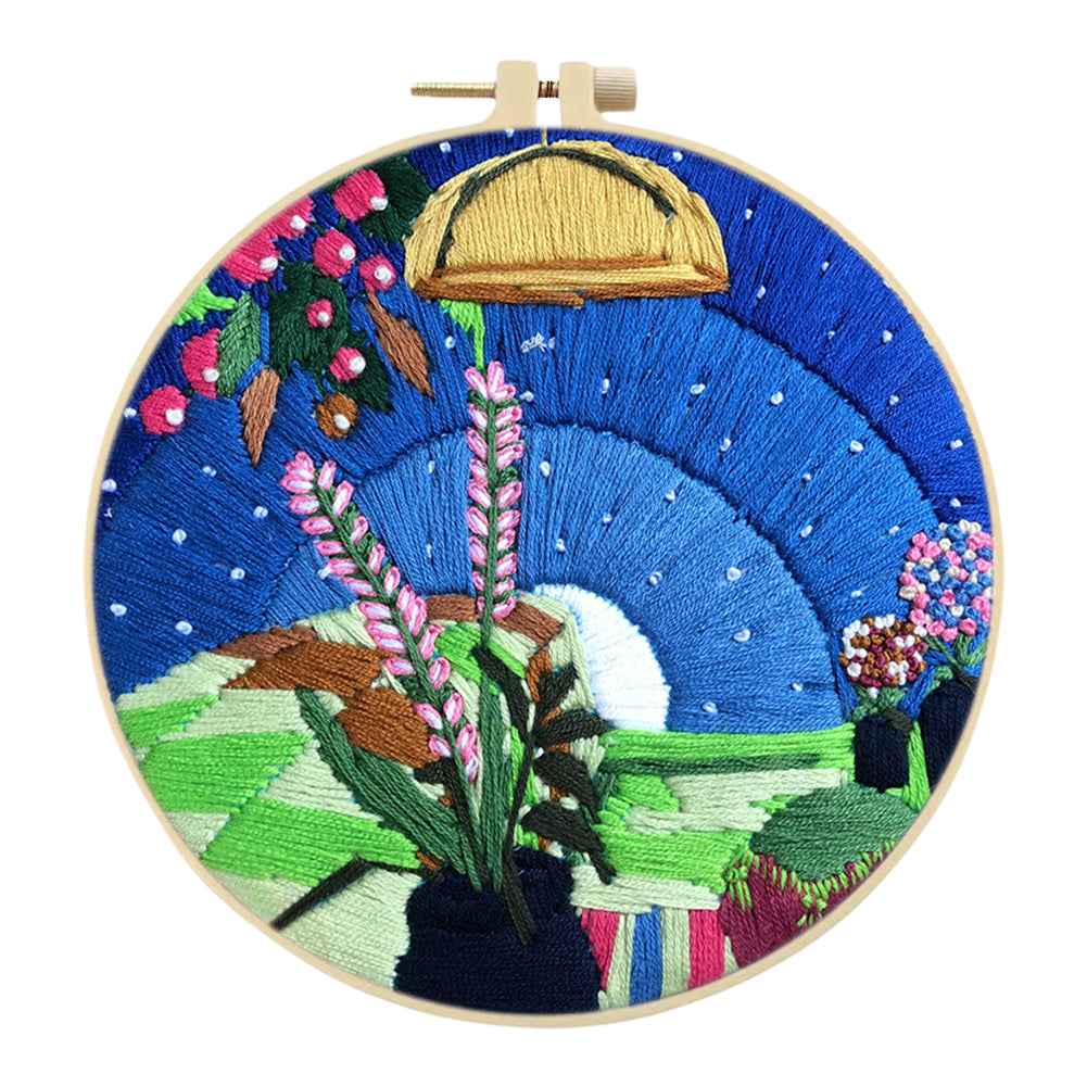 The Borrowers - DIY Embroidery Cross Stitch Kit with Pattern Cotton Threads Needles Hoop 25x25CM/9.84x9.84in