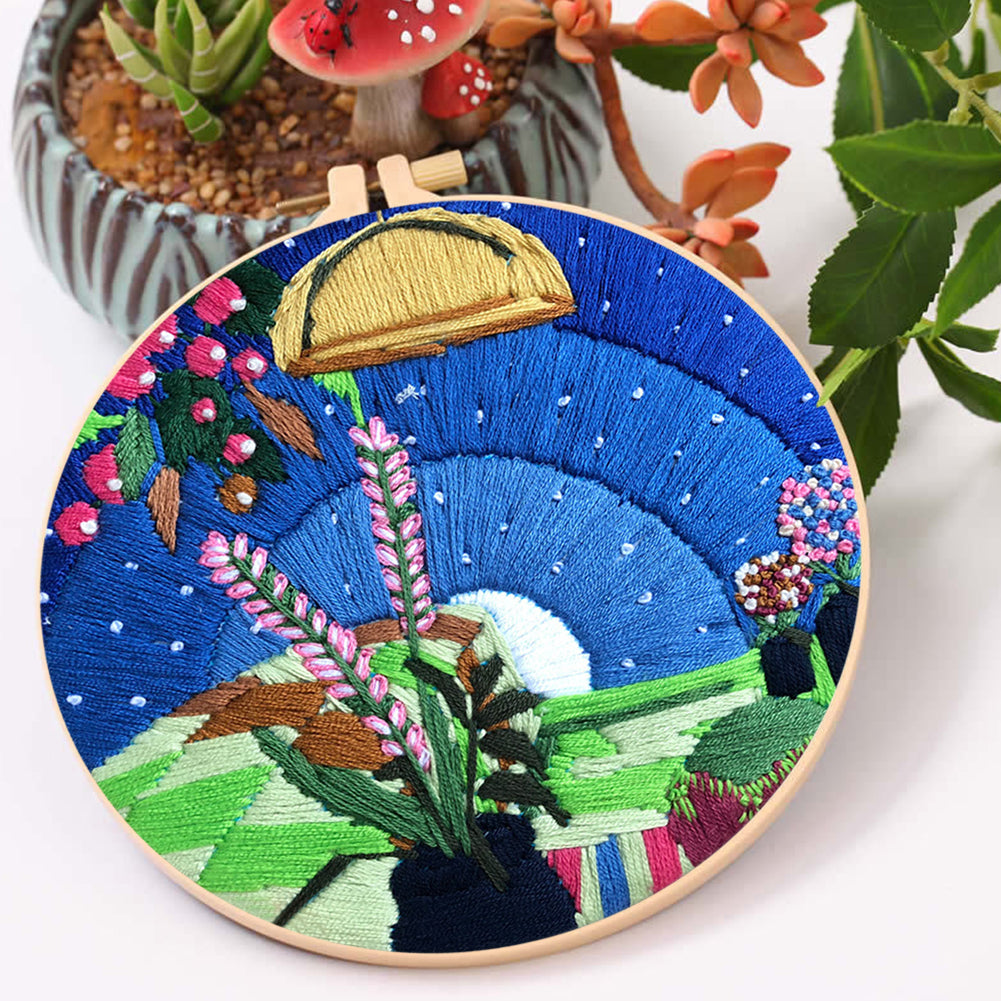 The Borrowers - DIY Embroidery Cross Stitch Kit with Pattern Cotton Threads Needles Hoop 25x25CM/9.84x9.84in