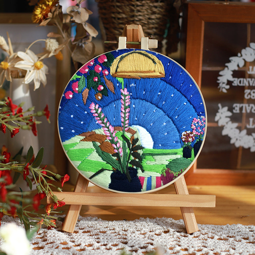 The Borrowers - DIY Embroidery Cross Stitch Kit with Pattern Cotton Threads Needles Hoop 25x25CM/9.84x9.84in