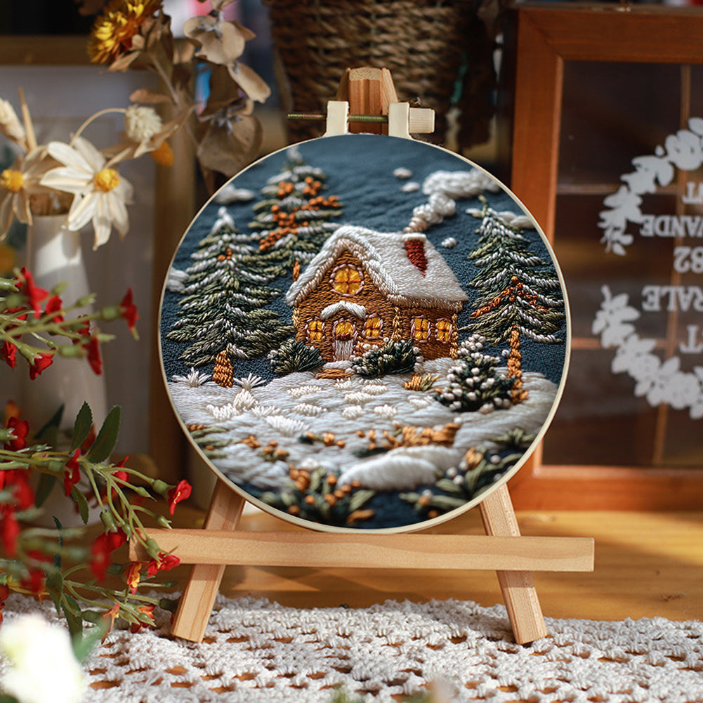 Warm Night - DIY Embroidery Cross Stitch Kit with Pattern Cotton Threads Needles Hoop 30x30CM/11.81x11.81in