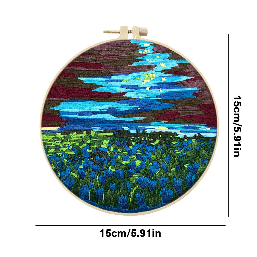 Birds Singing In Spring - DIY Embroidery Cross Stitch Kit with Pattern Cotton Threads Needles Hoop 30x30CM/11.81x11.81in