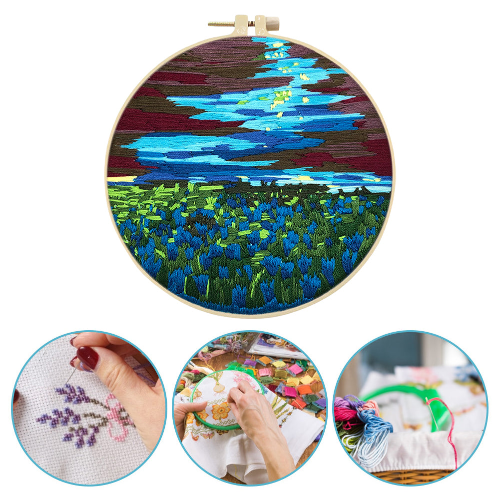 Birds Singing In Spring - DIY Embroidery Cross Stitch Kit with Pattern Cotton Threads Needles Hoop 30x30CM/11.81x11.81in