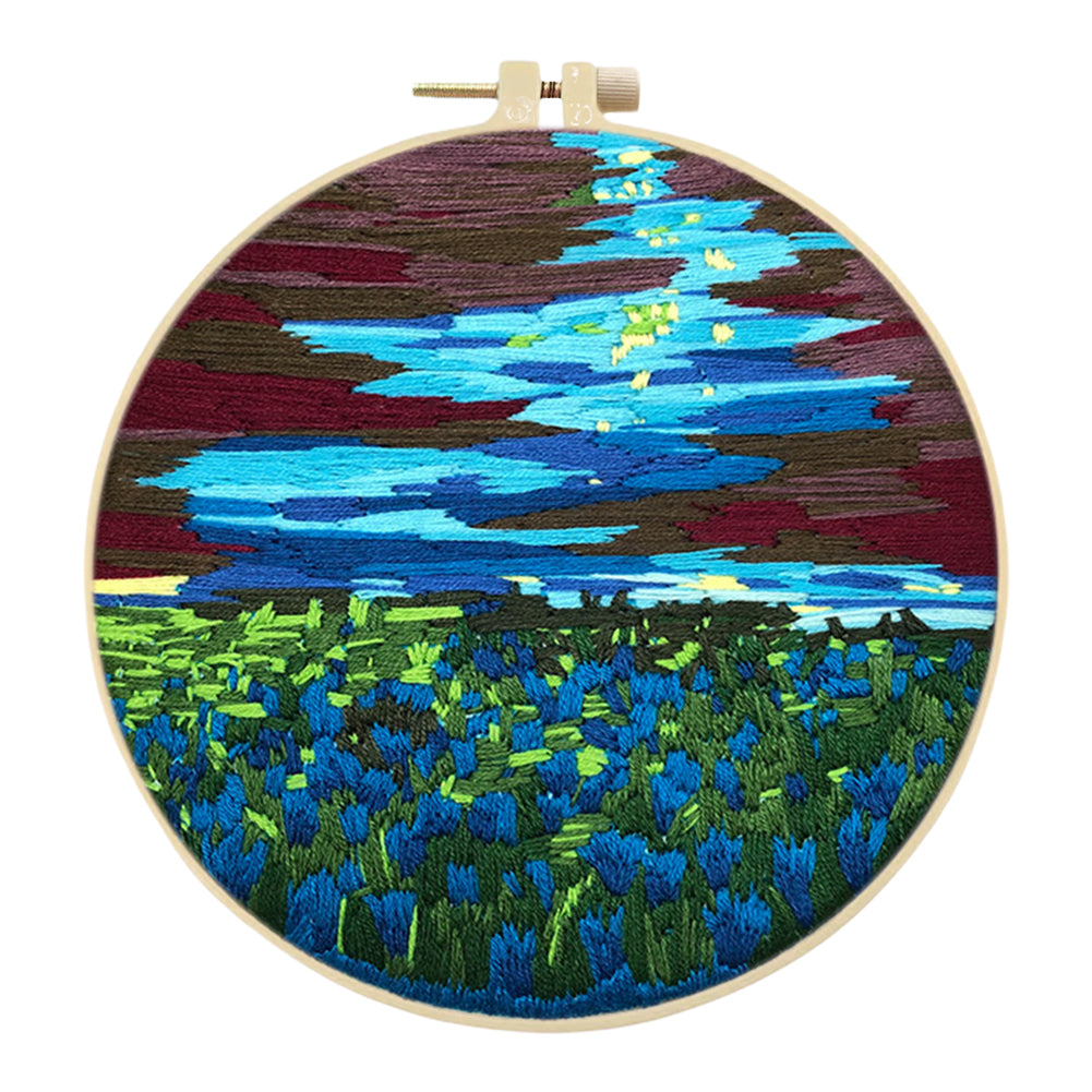 Birds Singing In Spring - DIY Embroidery Cross Stitch Kit with Pattern Cotton Threads Needles Hoop 30x30CM/11.81x11.81in