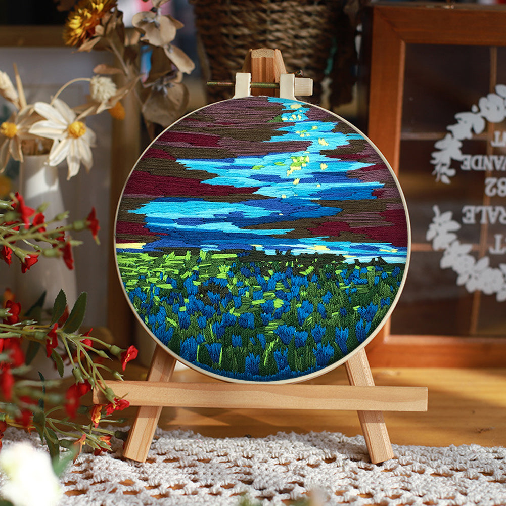 Birds Singing In Spring - DIY Embroidery Cross Stitch Kit with Pattern Cotton Threads Needles Hoop 30x30CM/11.81x11.81in