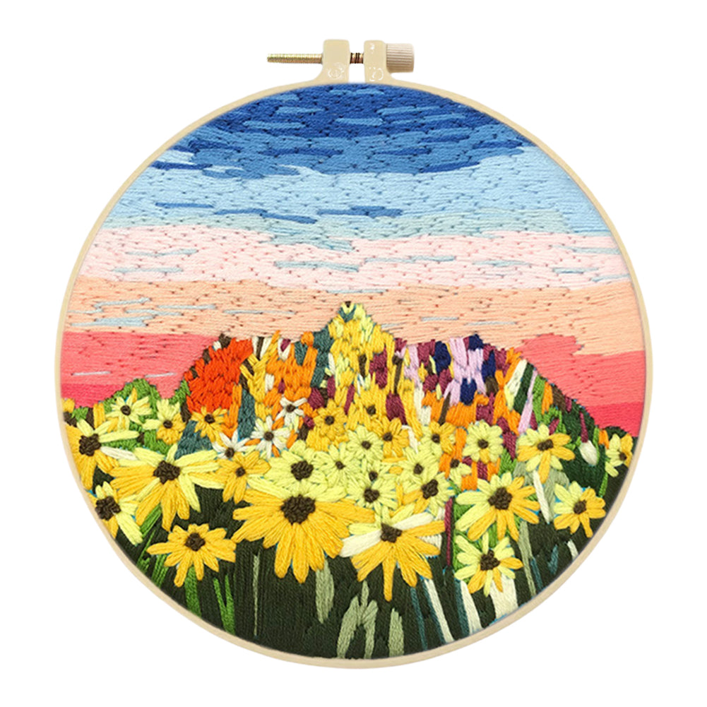 Harvest In Autumn - DIY Embroidery Cross Stitch Kit with Pattern Cotton Threads Needles Hoop 30x30CM/11.81x11.81in