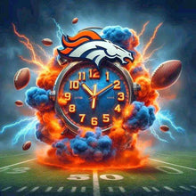 Load image into Gallery viewer, Denver Broncos Team Clock 40*40CM(Canvas) Full Round Drill Diamond Painting
