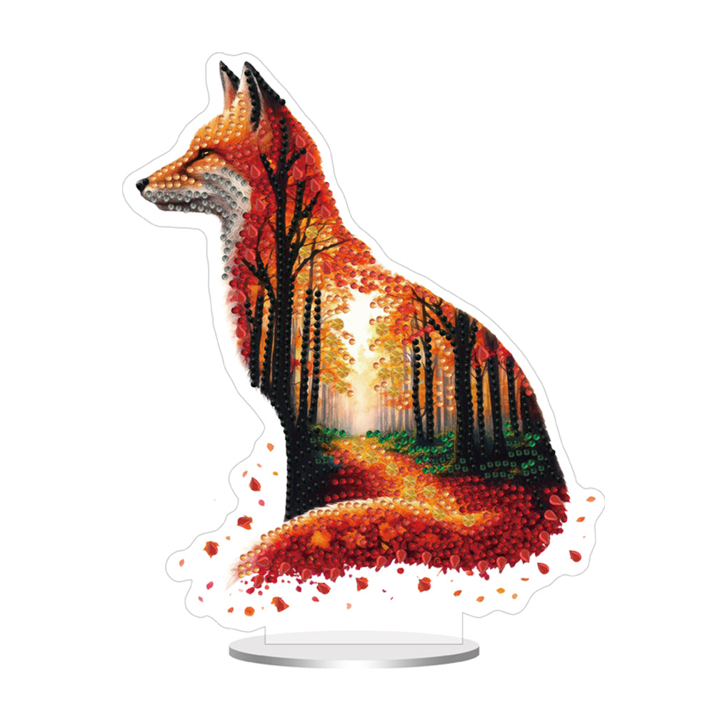 Acrylic Special Shape Fox 5D DIY Diamond Painting Art Tabletop Decorations
