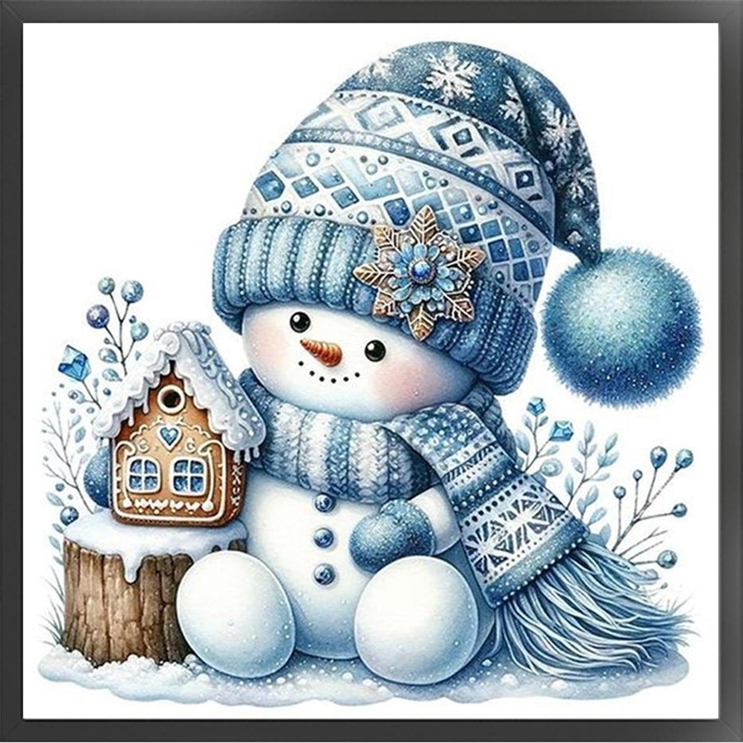 Snowman - Full 11CT Counted Cross Stitch 40x40CM - Yishu