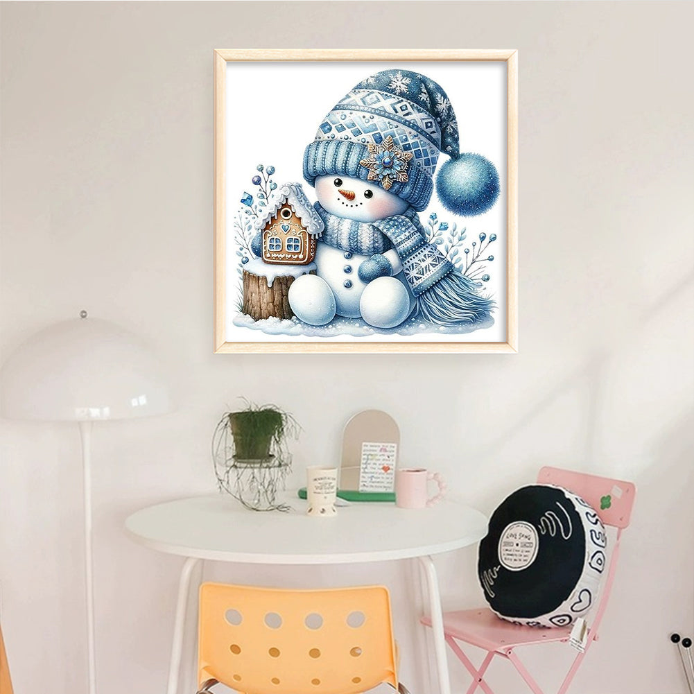 Snowman - Full 11CT Counted Cross Stitch 40x40CM - Yishu