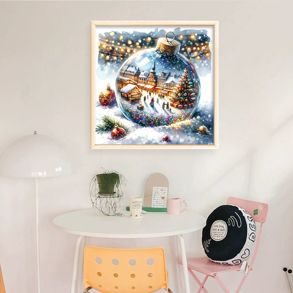 Christmas Snow Scenery - Full 11CT Counted Cross Stitch 40x40CM - Yishu