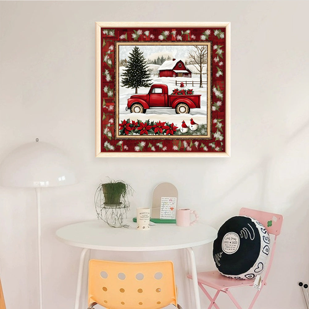 Christmas Truck - Full 11CT Counted Cross Stitch 40x40CM - Yishu