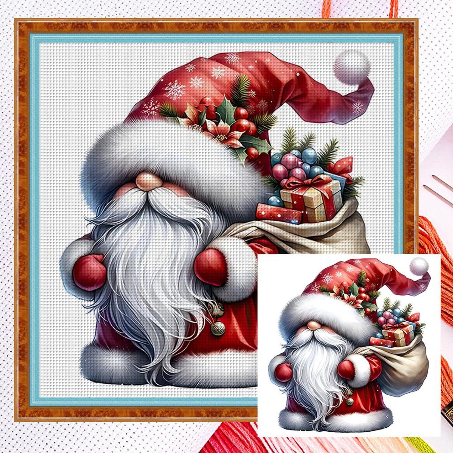 Santa Claus - Full 11CT Counted Cross Stitch 40x40CM - Yishu