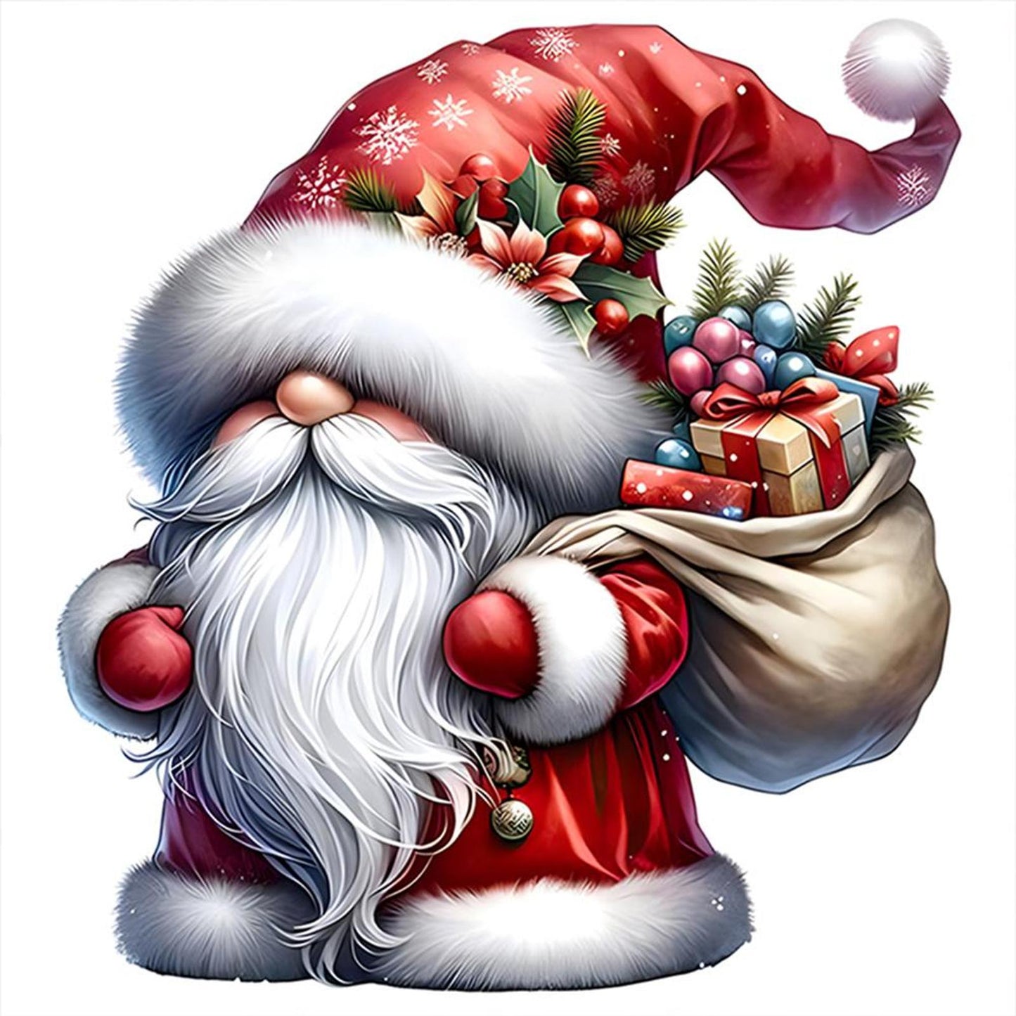 Santa Claus - Full 11CT Counted Cross Stitch 40x40CM - Yishu