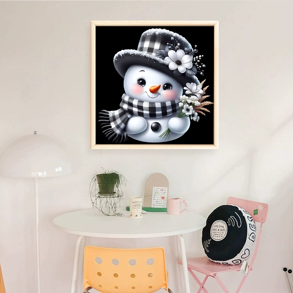 Cute Snowman - Full 11CT Counted Cross Stitch 45x45CM - Yishu