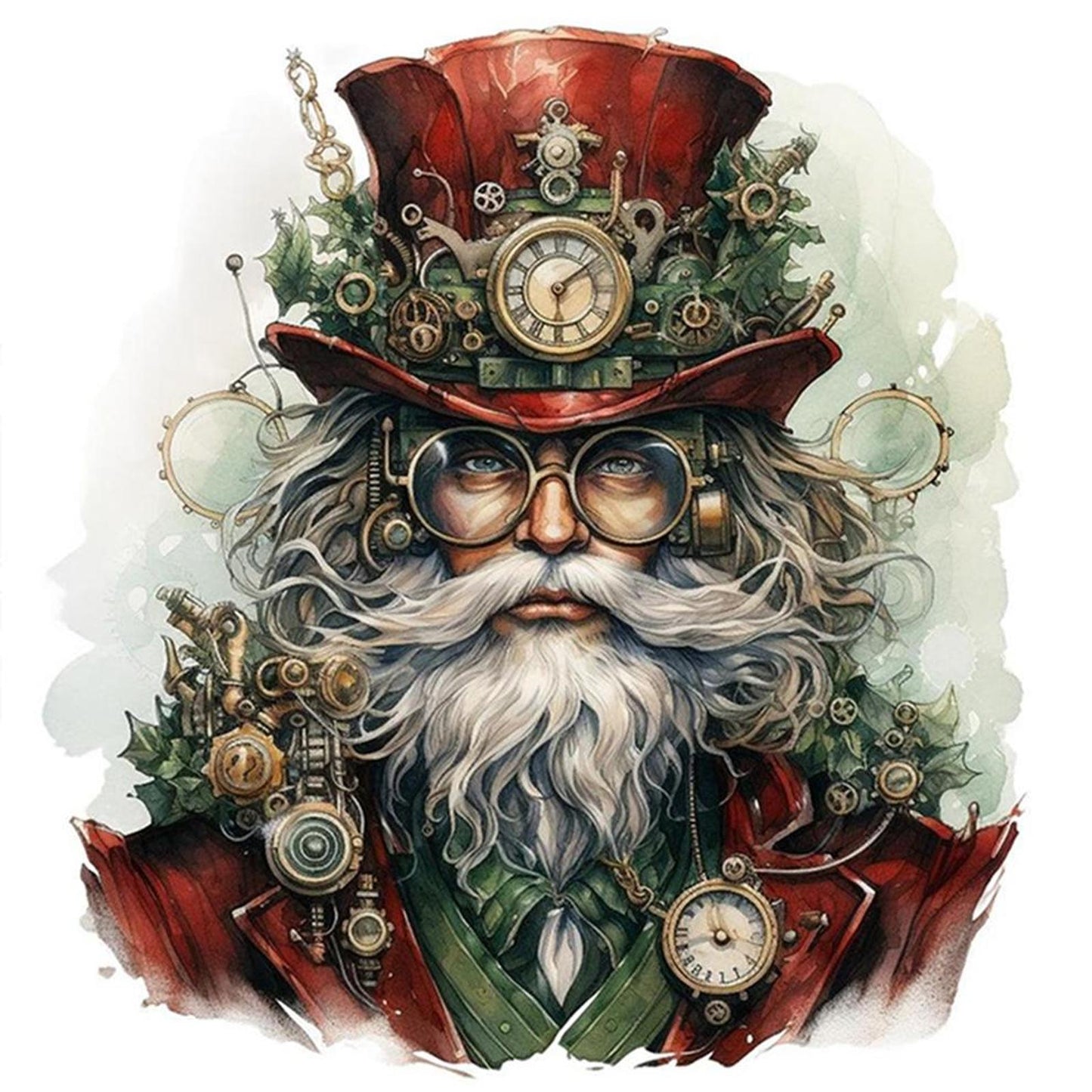 Steampunk Old Man - Full 11CT Counted Cross Stitch 50x50CM - Yishu