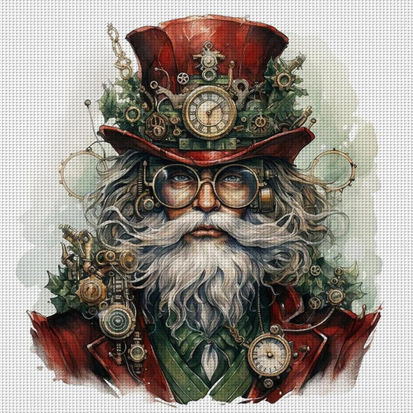 Steampunk Old Man - Full 11CT Counted Cross Stitch 50x50CM - Yishu