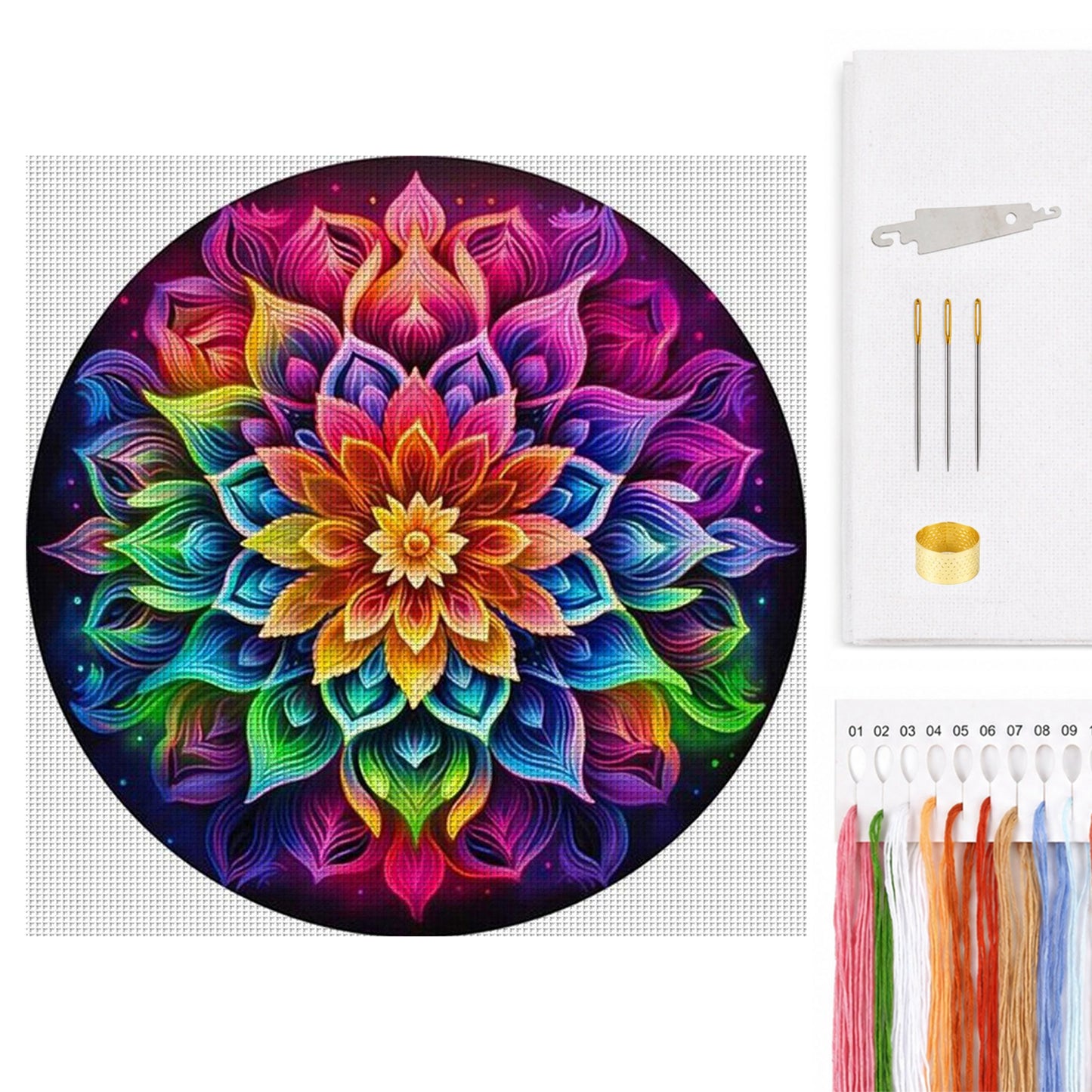 Mandala - Full 11CT Counted Cross Stitch 40x40CM - Yishu