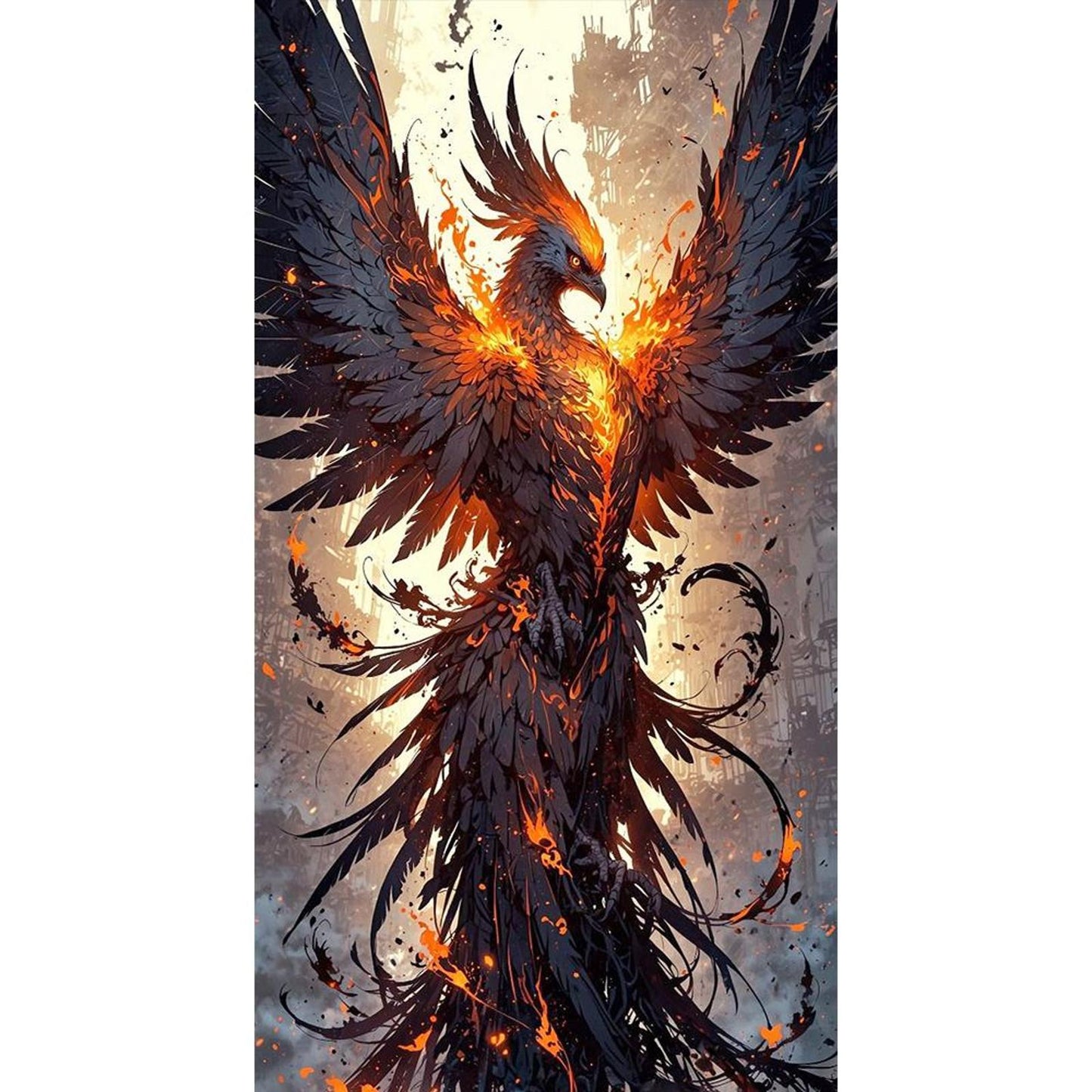 Phoenix - Full 14CT Stamped Cross Stitch 40x70CM - Yishu