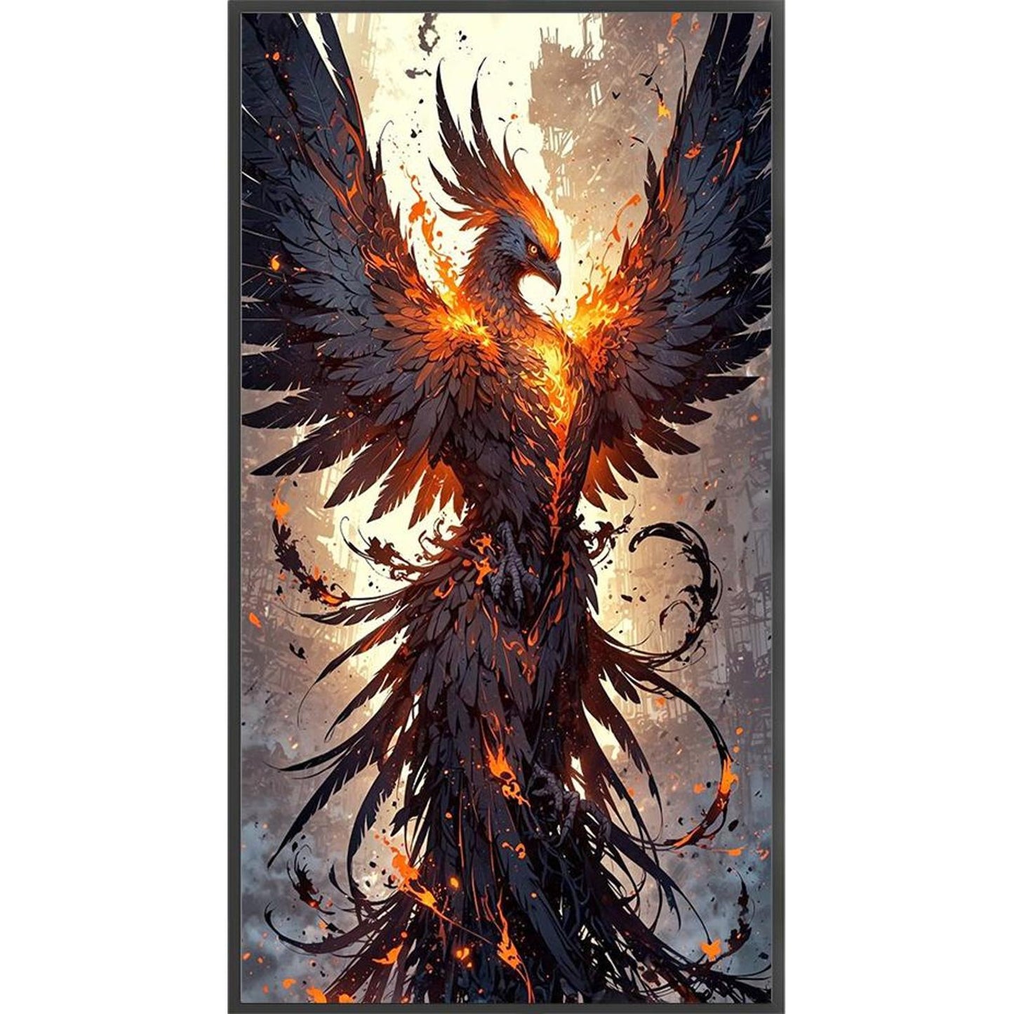 Phoenix - Full 14CT Stamped Cross Stitch 40x70CM - Yishu