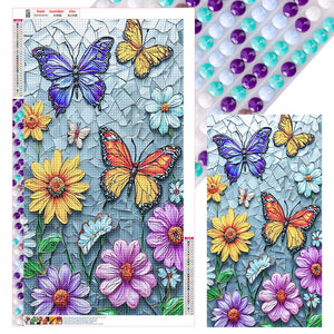 Daisy Butterfly 40*70CM(Canvas) Full Round Drill Diamond Painting