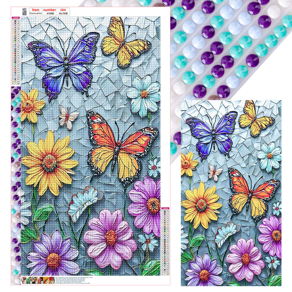 Daisy Butterfly 40*70CM(Canvas) Full Round Drill Diamond Painting