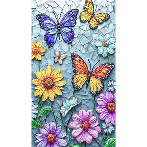 Daisy Butterfly 40*70CM(Canvas) Full Round Drill Diamond Painting