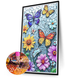 Daisy Butterfly 40*70CM(Canvas) Full Round Drill Diamond Painting