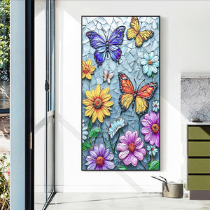 Daisy Butterfly 40*70CM(Canvas) Full Round Drill Diamond Painting