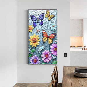 Daisy Butterfly 40*70CM(Canvas) Full Round Drill Diamond Painting