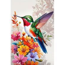 Load image into Gallery viewer, Flower Hummingbird 40*60CM(Canvas) Full Round Drill Diamond Painting
