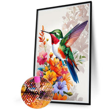 Load image into Gallery viewer, Flower Hummingbird 40*60CM(Canvas) Full Round Drill Diamond Painting
