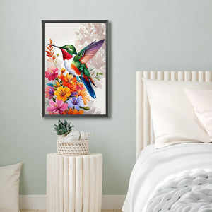 Flower Hummingbird 40*60CM(Canvas) Full Round Drill Diamond Painting