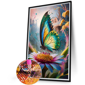 Flower Butterfly 40*60CM(Canvas) Full Round Drill Diamond Painting