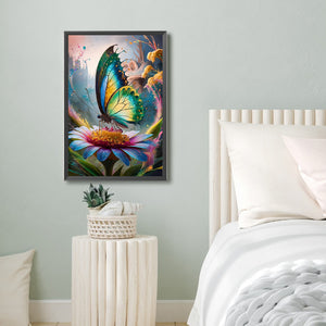 Flower Butterfly 40*60CM(Canvas) Full Round Drill Diamond Painting