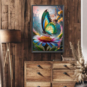 Flower Butterfly 40*60CM(Canvas) Full Round Drill Diamond Painting