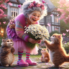 Load image into Gallery viewer, Cute Grandma 40*40CM(Canvas) Full Round Drill Diamond Painting
