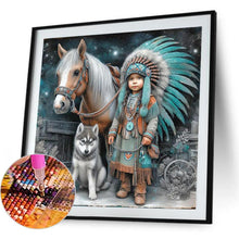 Load image into Gallery viewer, Indian Child 40*40CM(Canvas) Full Round Drill Diamond Painting
