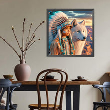 Load image into Gallery viewer, Indian Child 40*40CM(Canvas) Full Round Drill Diamond Painting
