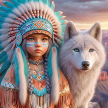 Load image into Gallery viewer, Indian Child 40*40CM(Canvas) Full Round Drill Diamond Painting
