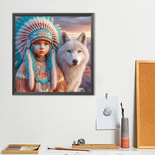 Load image into Gallery viewer, Indian Child 40*40CM(Canvas) Full Round Drill Diamond Painting
