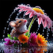 Load image into Gallery viewer, Mouse Under The Flower 30*30CM(Canvas) Full Round Drill Diamond Painting
