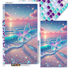 Load image into Gallery viewer, Transparent Butterfly On The Beach 40*70CM(Canvas) Full Round Drill Diamond Painting
