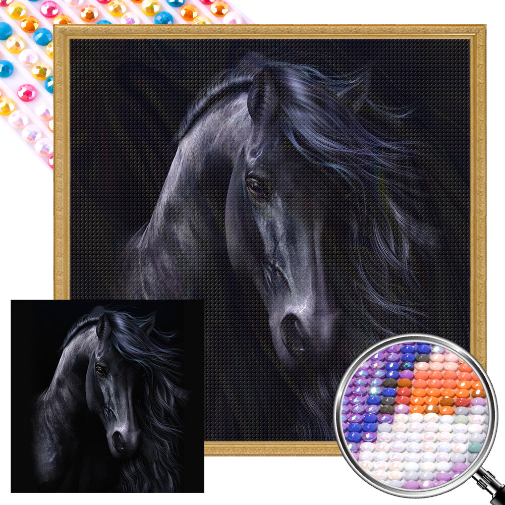 Dark Horse 50*50CM(Picture) Full AB Round Drill Diamond Painting