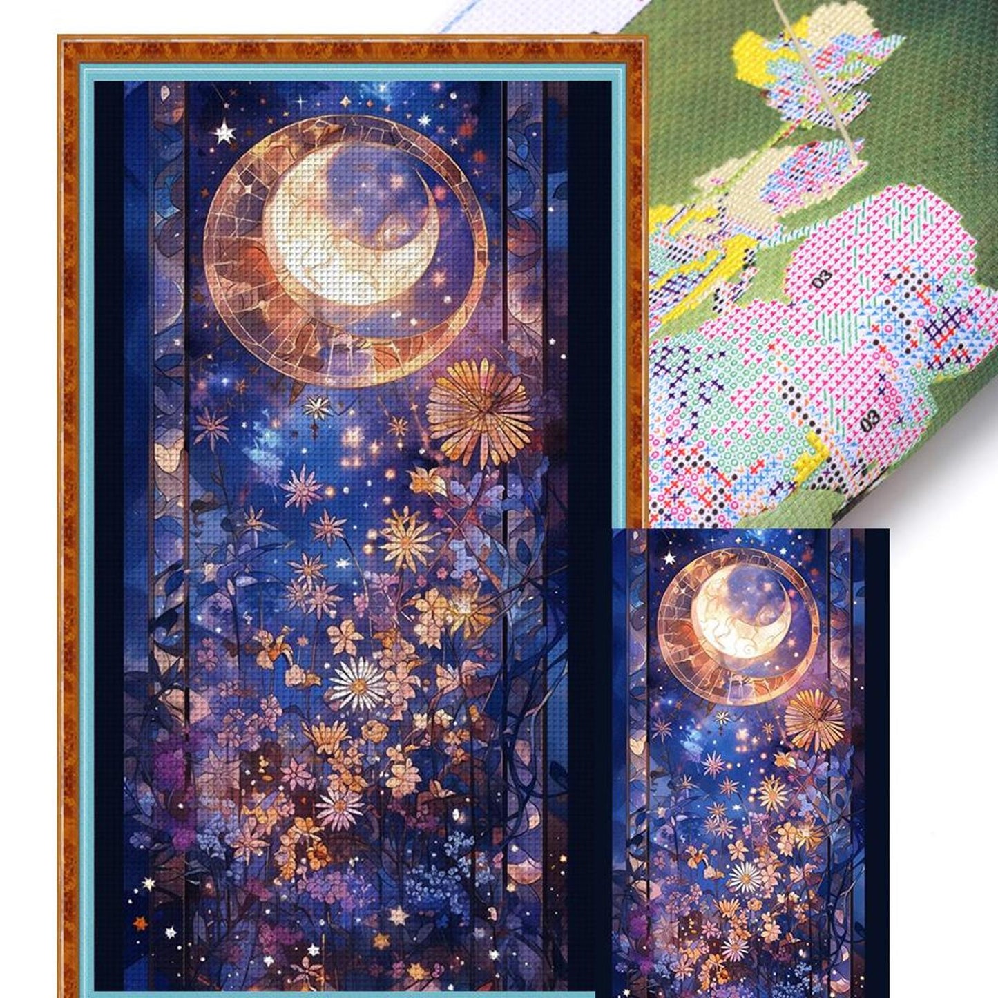 Scenery Of Sun And Moon - Full 11CT Stamped Cross Stitch 40x70CM - Huacan