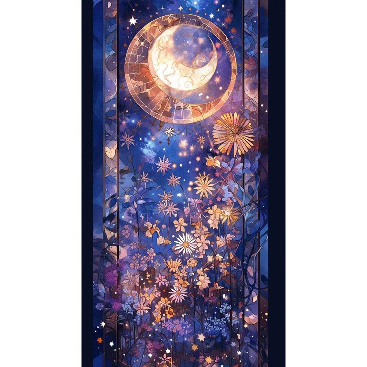 Scenery Of Sun And Moon - Full 11CT Stamped Cross Stitch 40x70CM - Huacan