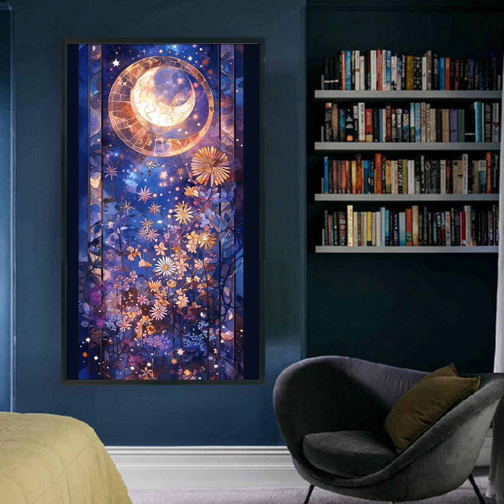 Scenery Of Sun And Moon - Full 11CT Stamped Cross Stitch 40x70CM - Huacan