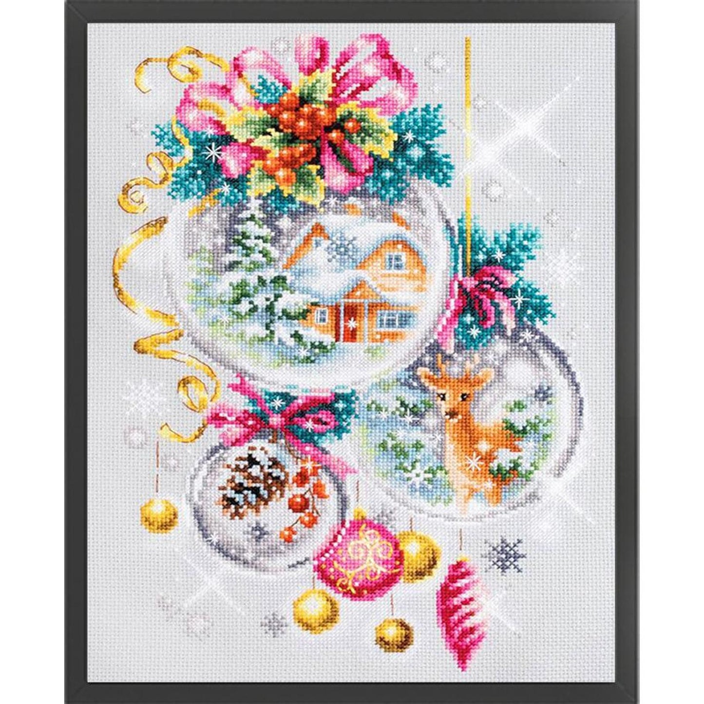 Christmas Crystal Ball - Full 11CT Counted Cross Stitch 40x50CM - Huacan